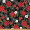 Fabric Hoffman Onyx Silver Poinsettias Blooming Holidays by the Quarter Yard X7788-213S